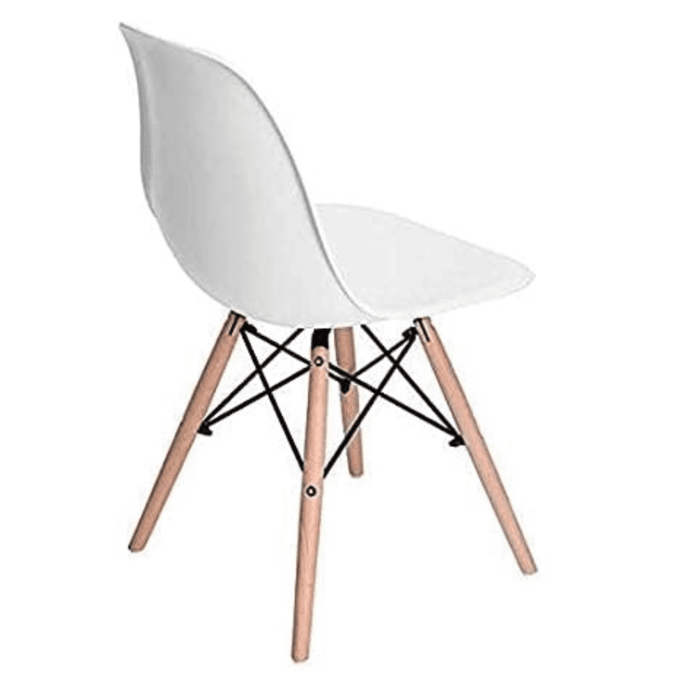 Halo Dining Table and Ghost Chair Set for 4 - Eiffel Plastic Chairs and a Rectangle Dining Table