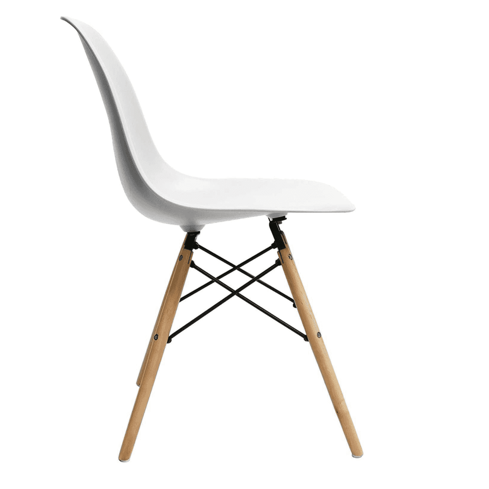 Halo Dining Table and Ghost Chair Set for 4 - Eiffel Plastic Chairs and a Rectangle Dining Table