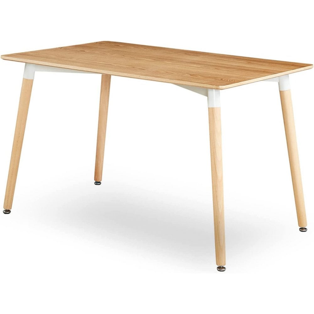 Halo Dining Table and Ghost Chair Set for 4 - Eiffel Plastic Chairs and a Rectangle Dining Table