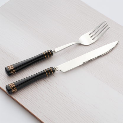 Heritage Gold 16-Piece Cutlery Set – Black