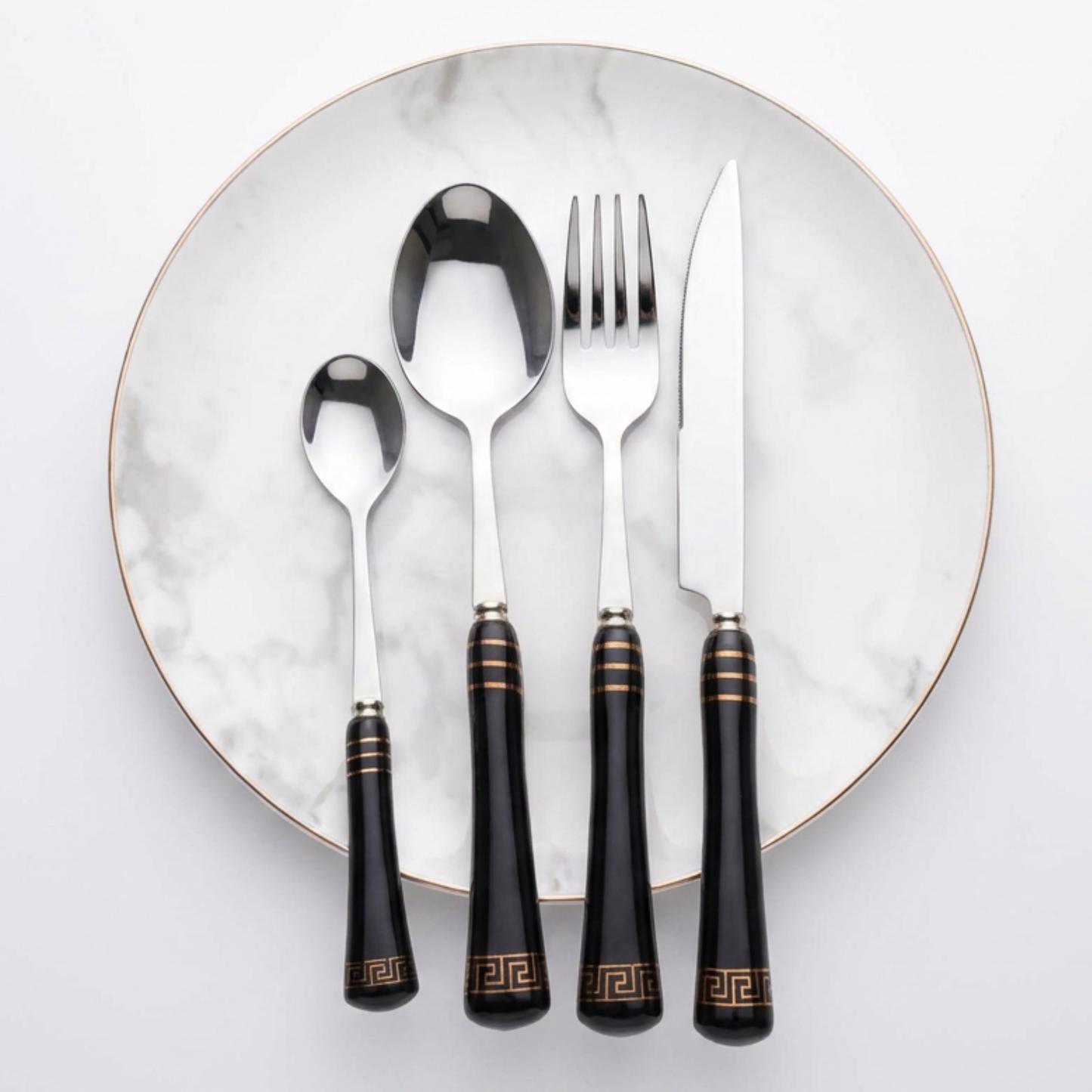 Heritage Gold 16-Piece Cutlery Set – Black