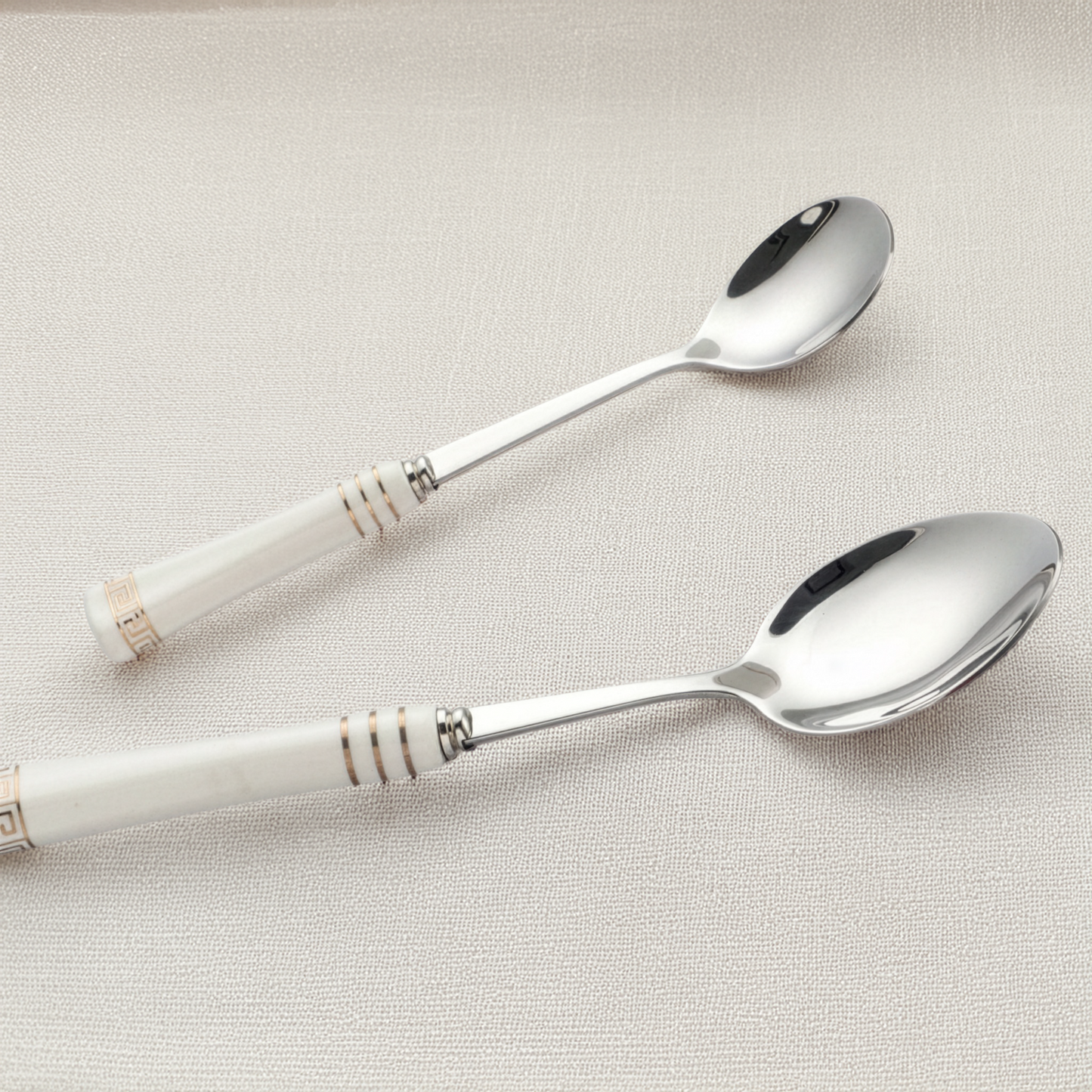 Heritage Gold 24-Piece Cutlery Set – White