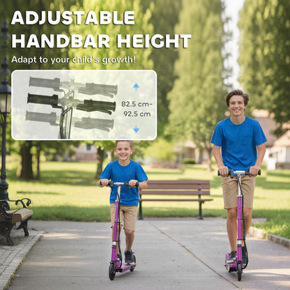 HOMCOM Foldable Electric Kids Scooter, Ride-on for Ages 7-14 Years, Purple