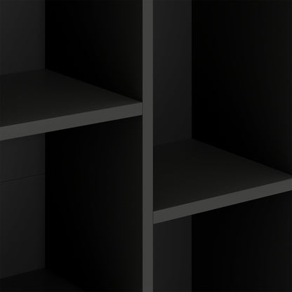 HOMCOM 2-Tier Bookshelf with 5 Compartments - Black