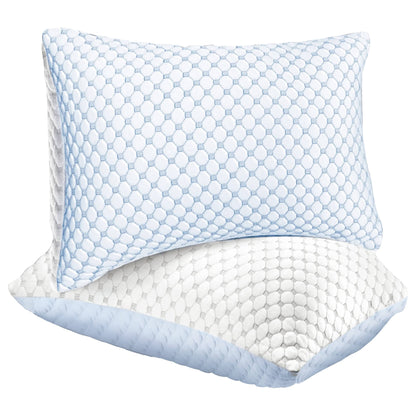 OLIVIA ROCCO Ice Cool Hypoallergenic Cooling Memory Foam Pillow for Cold Night Comfort and Breathable All Night Support Daily