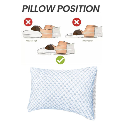 OLIVIA ROCCO Ice Cool Hypoallergenic Cooling Memory Foam Pillow for Cold Night Comfort and Breathable All Night Support Daily