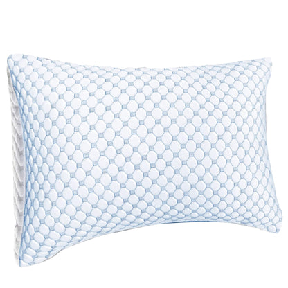 OLIVIA ROCCO Ice Cool Hypoallergenic Cooling Memory Foam Pillow for Cold Night Comfort and Breathable All Night Support Daily