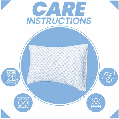 OLIVIA ROCCO Ice Cool Hypoallergenic Cooling Memory Foam Pillow for Cold Night Comfort and Breathable All Night Support Daily