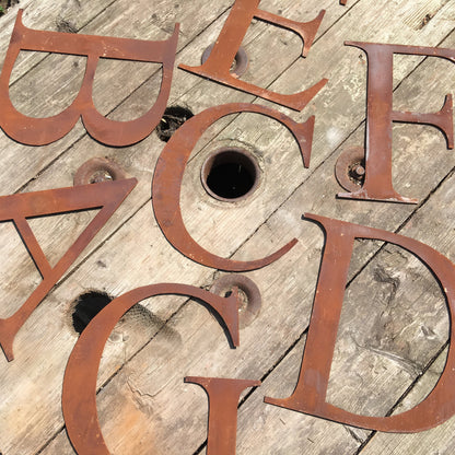 Classic Rusty Metal Letters 5" And 12" A-Z 0-9 Rustic Signs For The Home And Garden
