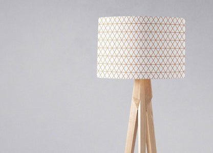 White with Copper Lines Design Lampshade, Ceiling or Table Lamp Shade