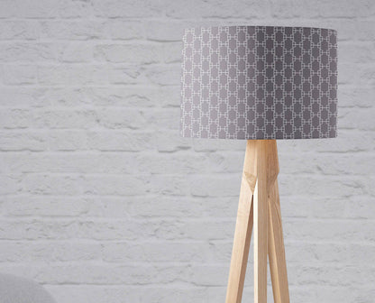 Grey with White Squares Geometric Design Lampshade, Ceiling or Table Lamp Shade