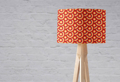 Orange and Brown Circles Design Retro 70's Lampshade, Ceiling or Table Lamp Shade