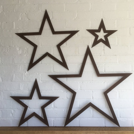 Set of 4 rusty Metal stars, Home & Garden decoration
