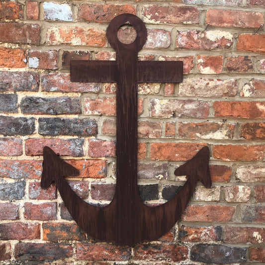 Large Rusty Metal Anchor Wall Decoration