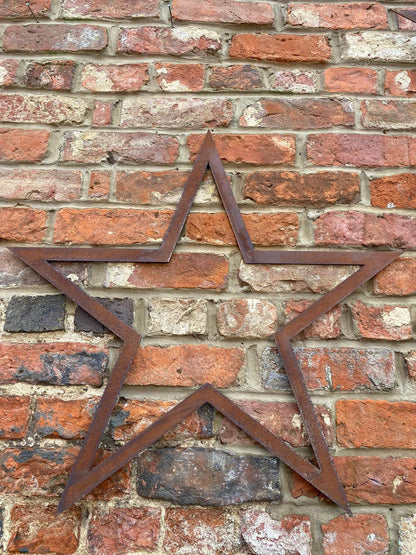 3 Large Rusty Metal barn STARS.
