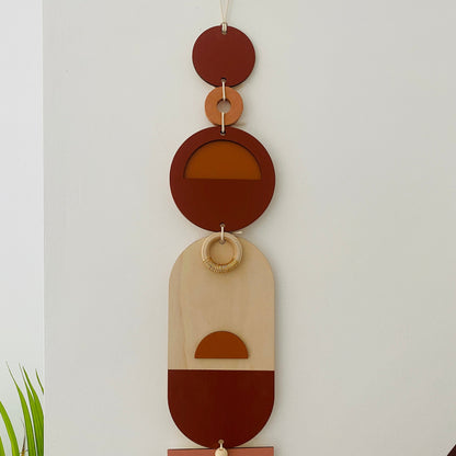 Bauhaus Wall Art - Geometric Wall Art - Warm Decor - Wood Wall Art