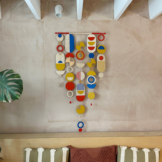 Bright Modern Wall Art - Geometric Artwork - colourful Home Decor - New Home Decor - Large Centre Piece Art - Big Wall Tapestry - Primary