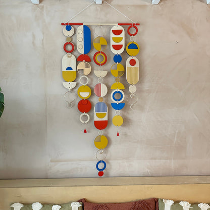 Bright Modern Wall Art - Geometric Artwork - colourful Home Decor - New Home Decor - Large Centre Piece Art - Big Wall Tapestry - Primary