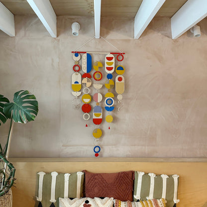 Bright Modern Wall Art - Geometric Artwork - colourful Home Decor - New Home Decor - Large Centre Piece Art - Big Wall Tapestry - Primary