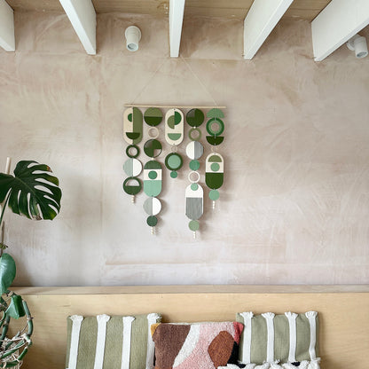 Green Wall Art - Geometric Artwork - Minimal Home Decor - Green Boho Decor- Large Centre Piece Art - Big Wall Tapestry - Large Artwork