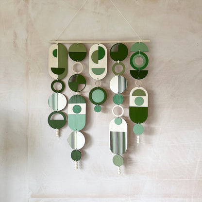 Green Wall Art - Geometric Artwork - Minimal Home Decor - Green Boho Decor- Large Centre Piece Art - Big Wall Tapestry - Large Artwork