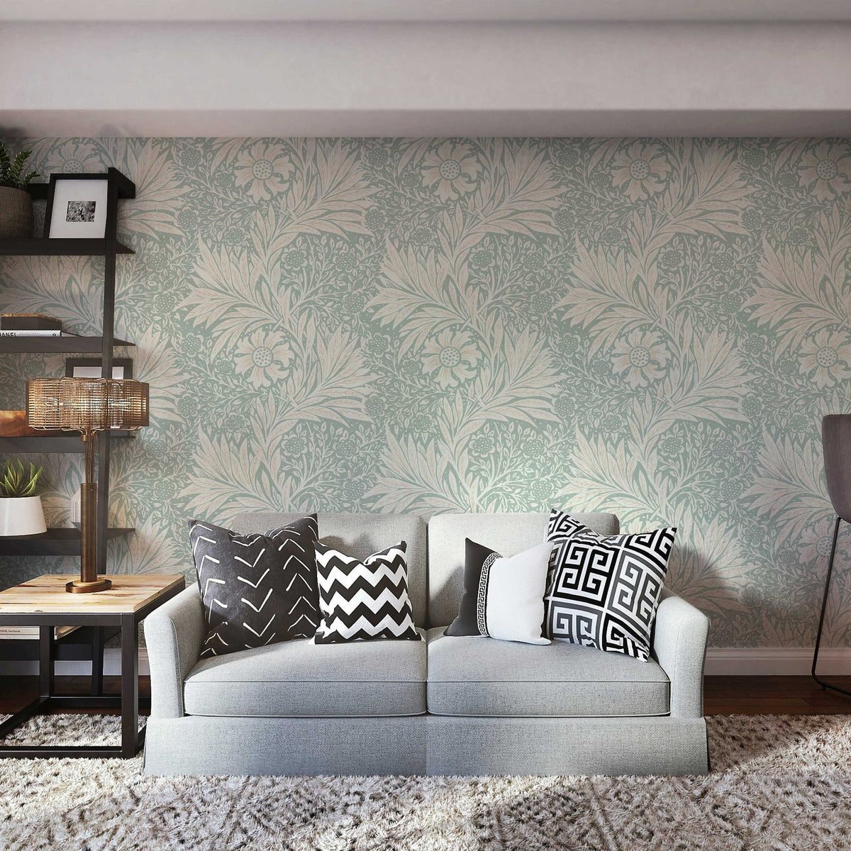 Marigold Floral William Morris Removable Wallpaper | Self-Adhesive | Pasted | Mural | Temporary | Feature Wall Decoration