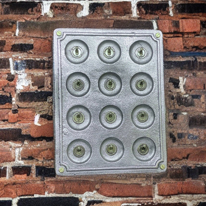 12 Gang 2 Way Solid Cast Metal Surface Mounting Conduit Light Switch Industrial - BS EN Approved Vintage Crabtree 1950’s Style