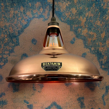 Cawston - Genuine Solid Copper Slotted Lampshade Pendant Ceiling Light - 11 Inch