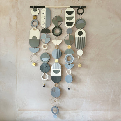 Black and Grey Wall Hanging - Dark Wall Art - Large Hanging Artwork - Hand Painted Decor - Modern Style Art - Monochrome Wall Art - Dark Art