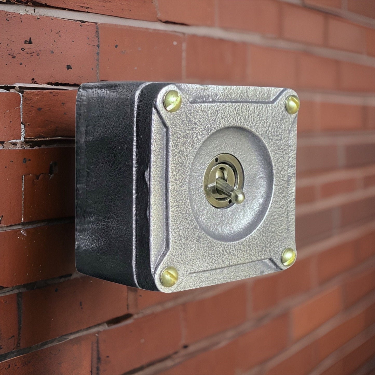 Single Gang 2 Way Conduit Surface Mounting Light Switch Solid Cast Metal Industrial ~ BS EN Approved Vintage Britmac Style