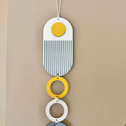 Yellow and Grey Wall Hanging - Grey and Yellow Wall Art - Ochre Yellow Decor - Yellow Modern Art - Minimalist Wall Hanging Decor