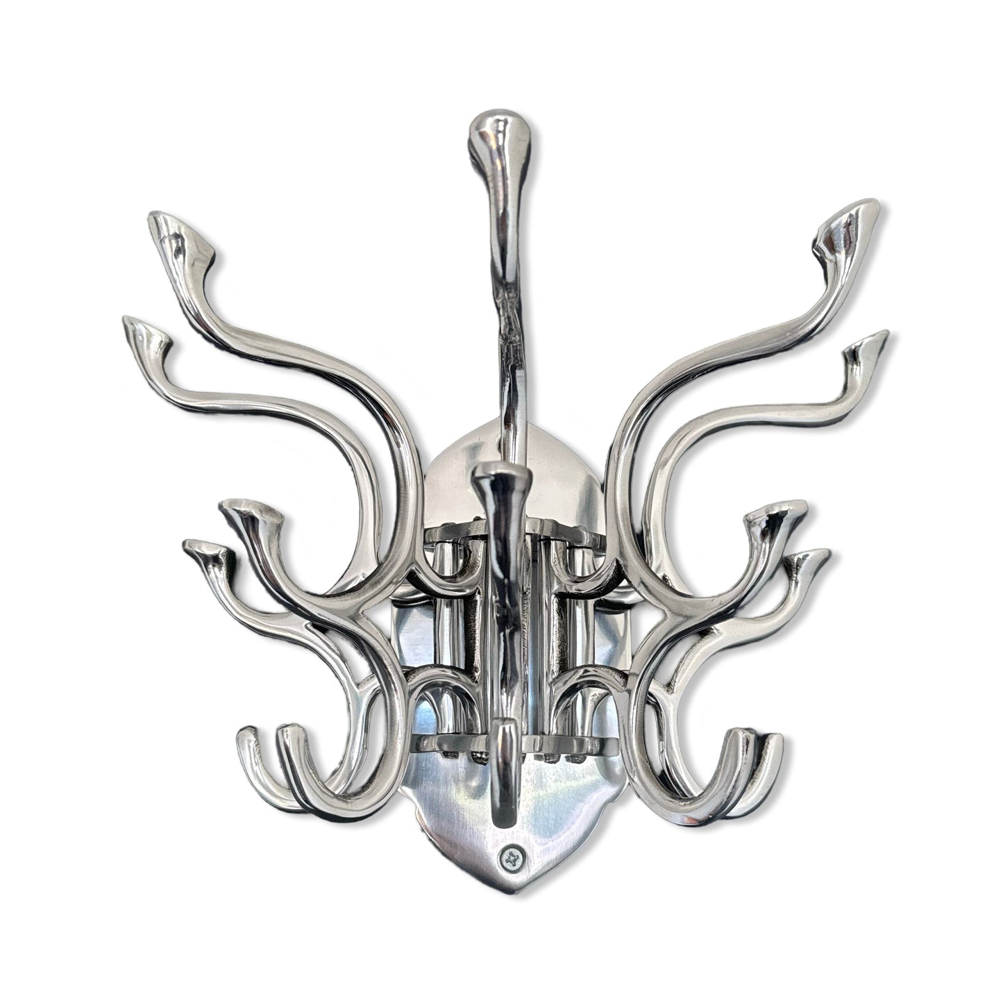 Metal Swivel Coat Rack - Polished Chrome Finish - Rustic - Handmade - Vintage Style | Art Deco