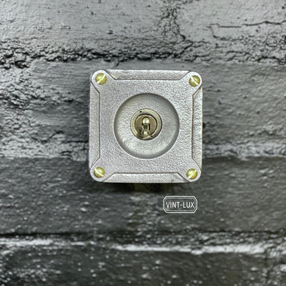 Single Gang 2 Way Conduit Surface Mounting Light Switch Solid Cast Metal Industrial ~ BS EN Approved Vintage Britmac Style