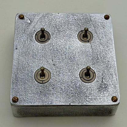 4 Gang 2 Way Solid Cast Metal Conduit Light Switch Industrial - Vintage Crabtree Style