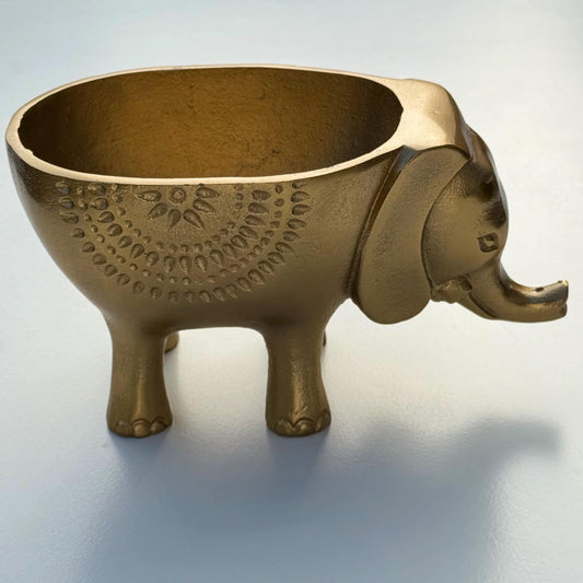 Elephant Planter Solid Cast Brass Metal Plant Pot for Succulents & Plants