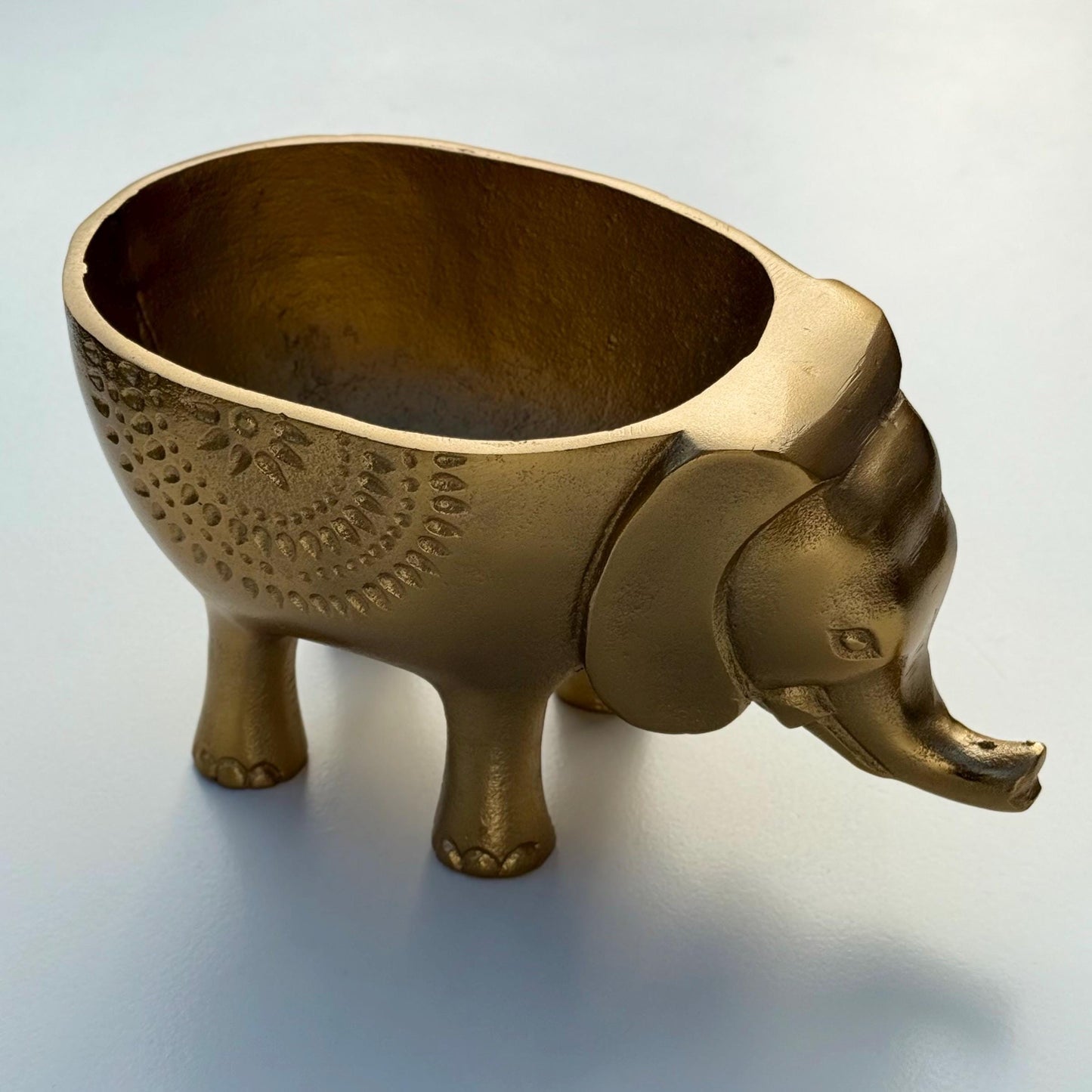 Elephant Planter Solid Cast Brass Metal Plant Pot for Succulents & Plants