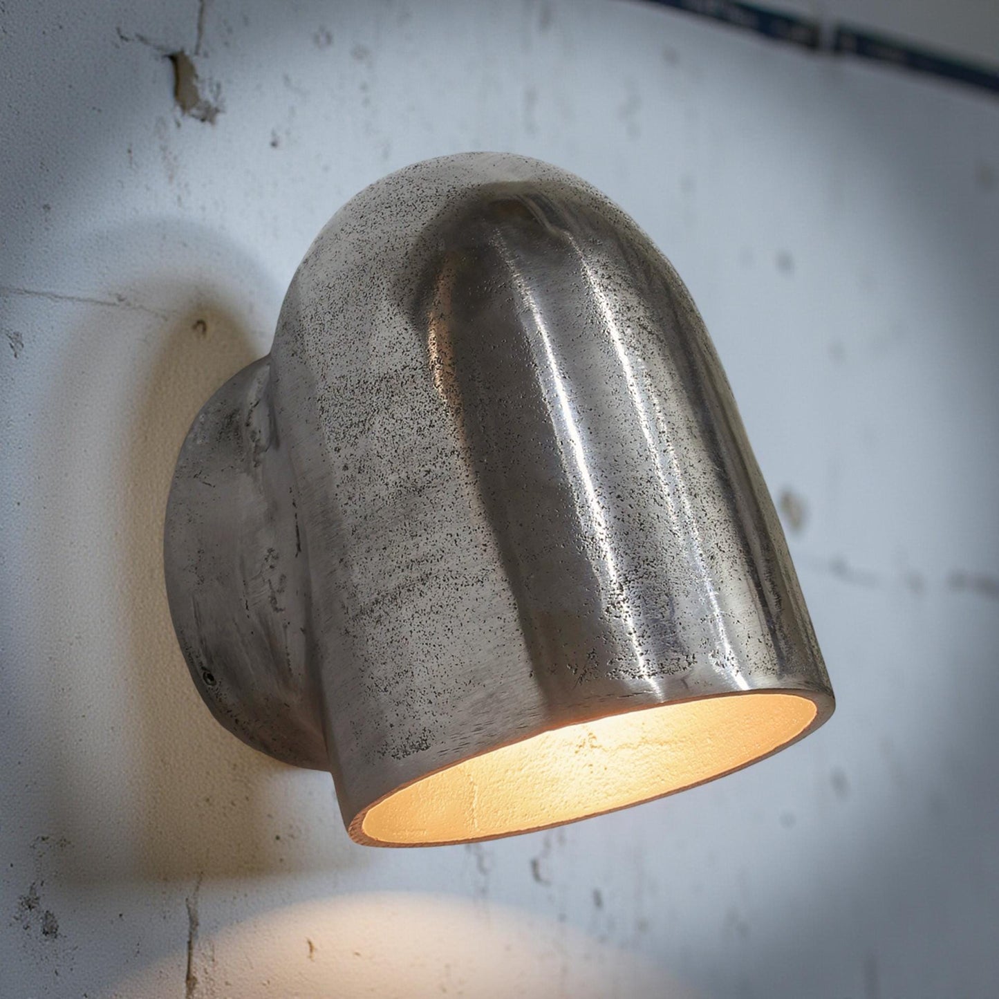 Hopton ~ Pewter Mast Down Light Solid Cast Wall Sconce