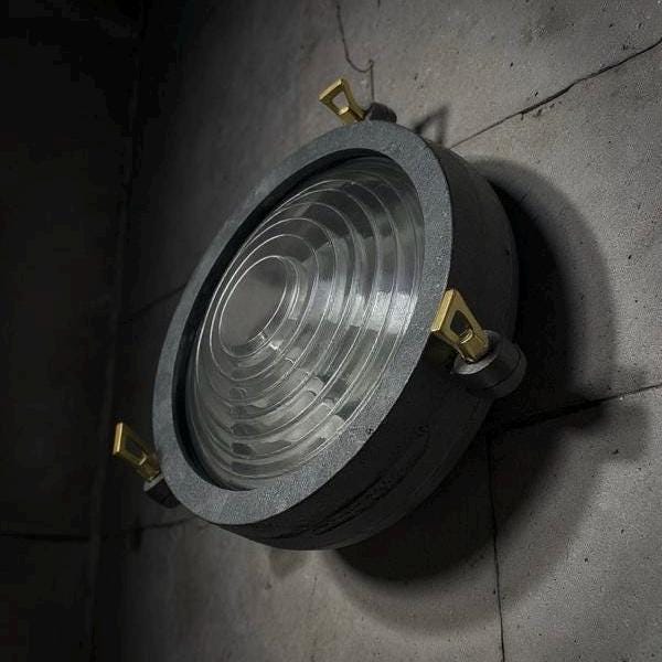 Wroxham ~ Cast Pewter Coastal Lighthouse Wall Light Industrial Ceiling Fixture