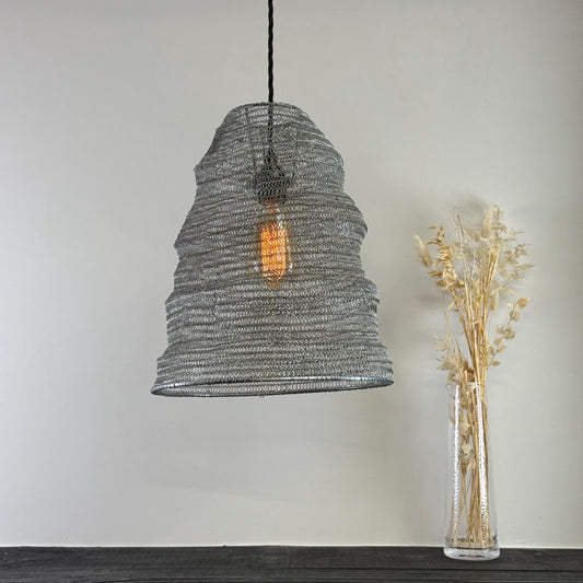 Walton ~ Beehive Large Silver Wire Mesh Lampshade Pendant Ceiling Light