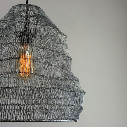 Walton ~ Beehive Large Silver Wire Mesh Lampshade Pendant Ceiling Light