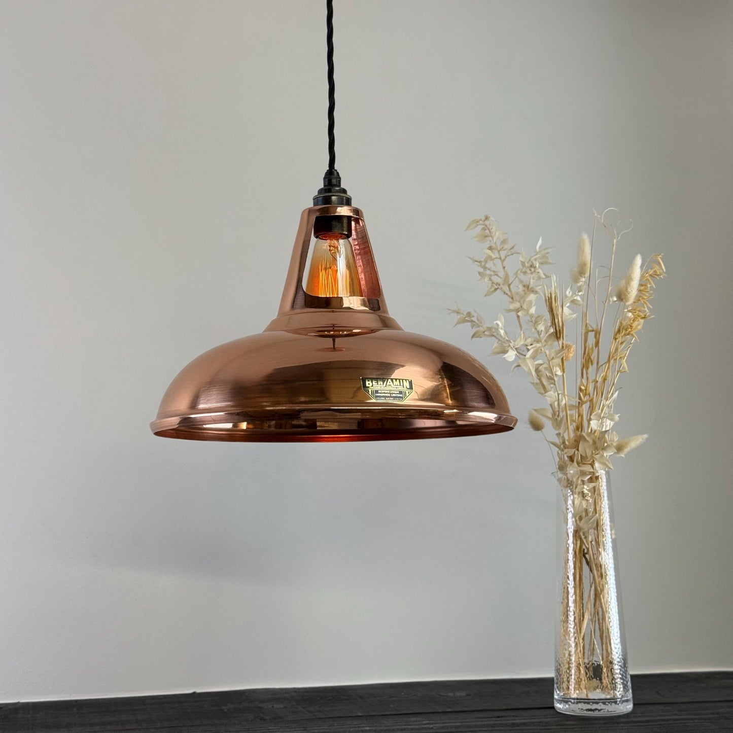 Cawston XL - Genuine Solid Copper Slotted Lampshade Pendant Set Light - 14 Inch