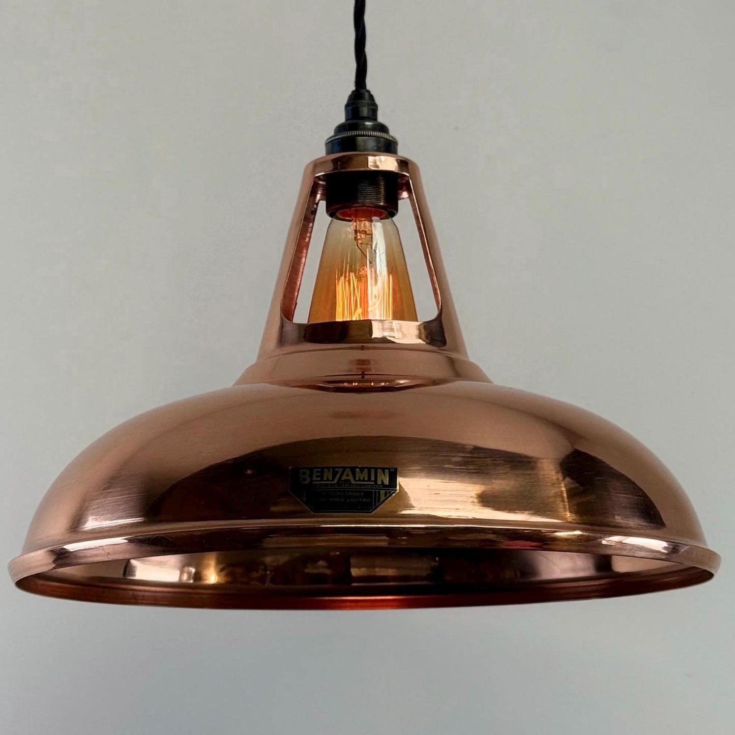 Cawston XL - Genuine Solid Copper Slotted Lampshade Pendant Set Light - 14 Inch