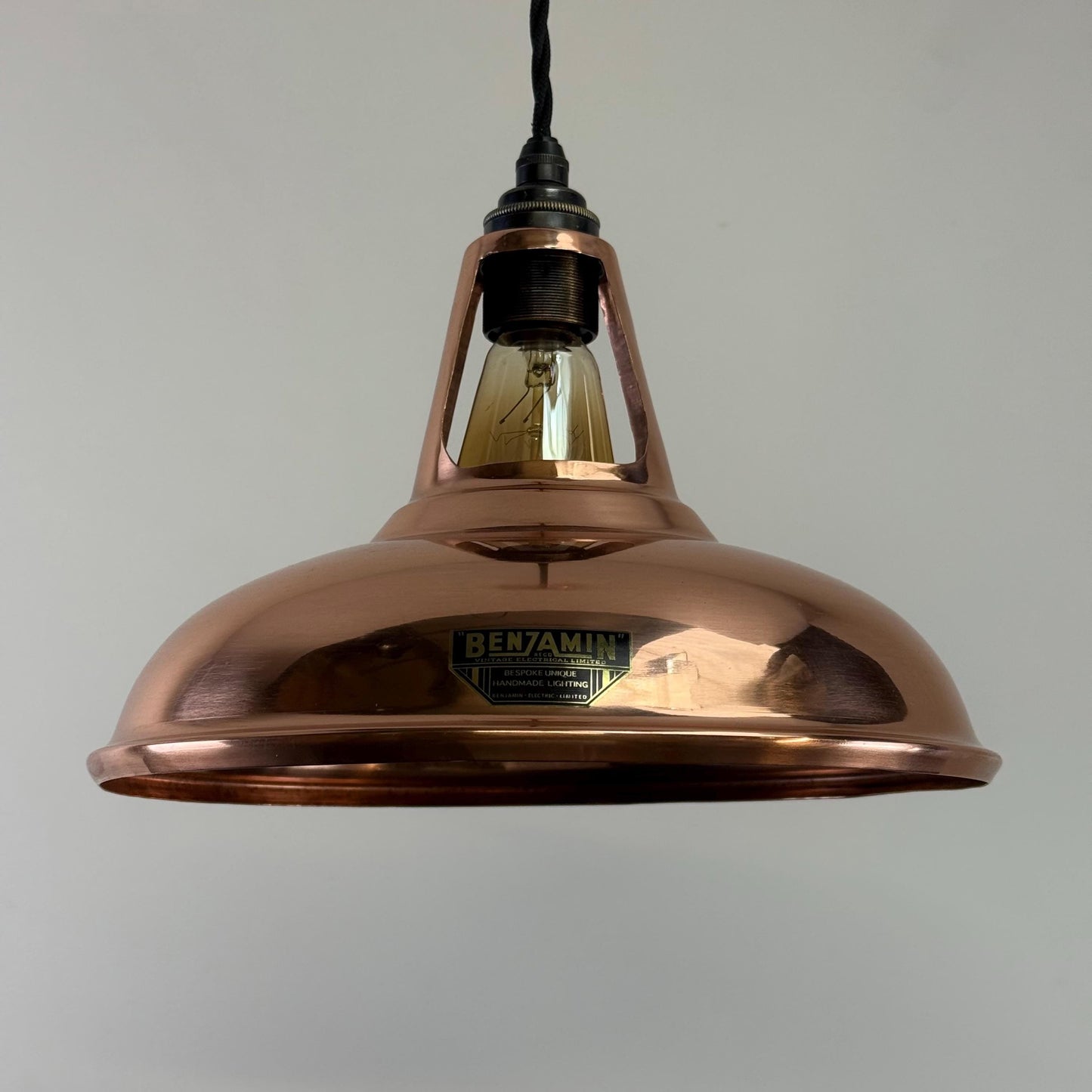 Cawston - Genuine Solid Copper Slotted Lampshade Pendant Ceiling Light - 11 Inch