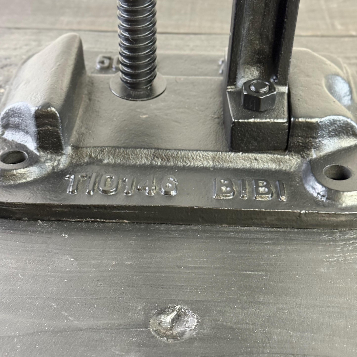 Vice Clamp Industrial Solid Bar Stool Wood or Leather Top Solid Cast Metal Base | Vintage Style | Floor Standing