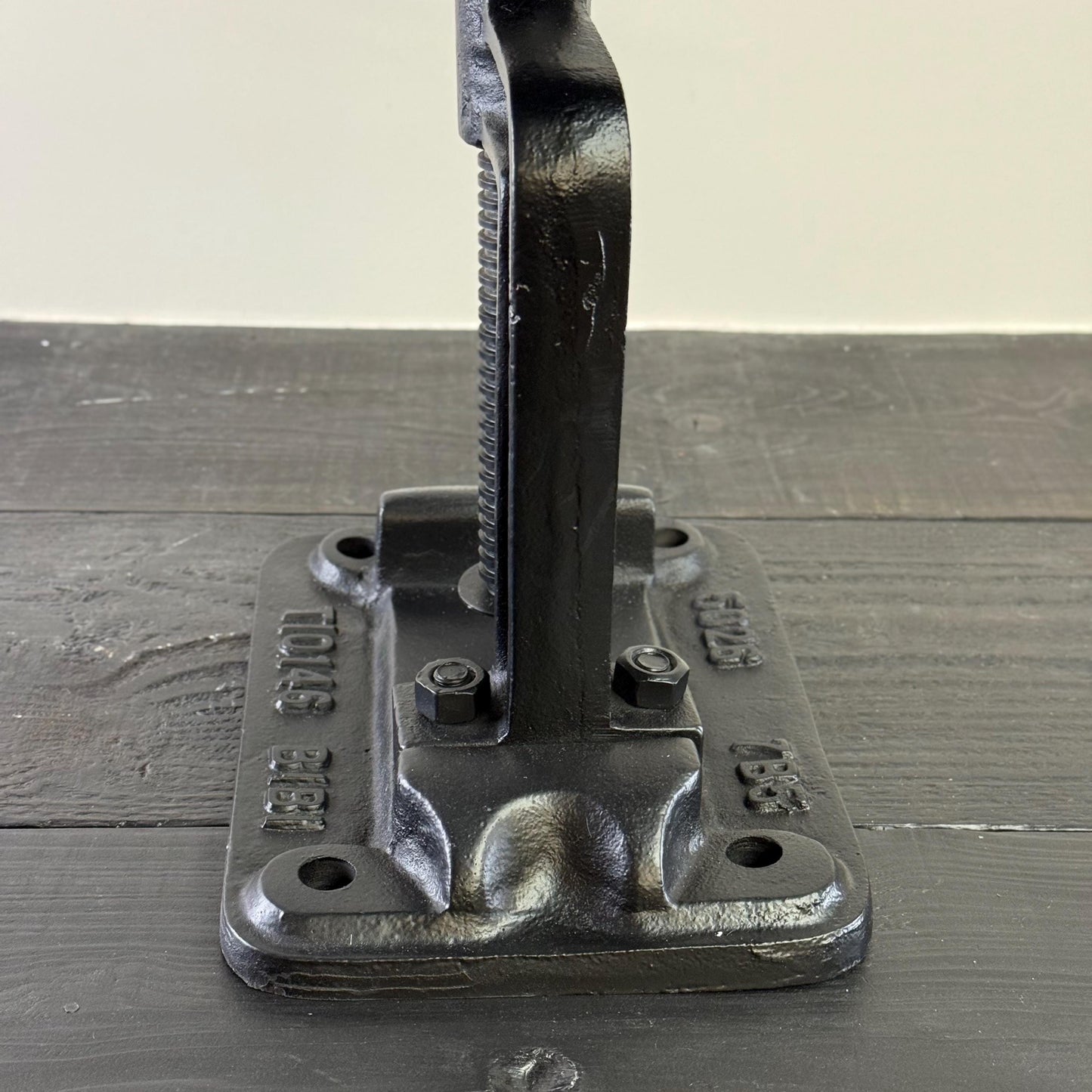 Vice Clamp Industrial Solid Bar Stool Wood or Leather Top Solid Cast Metal Base | Vintage Style | Floor Standing