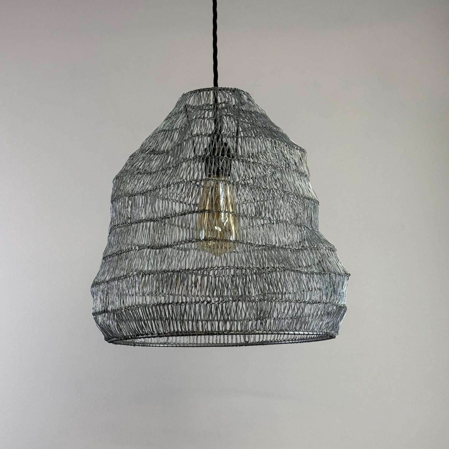 Walton ~ Beehive Large Silver Wire Mesh Lampshade Pendant Ceiling Light