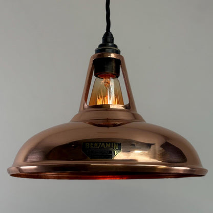 Cawston - Genuine Solid Copper Slotted Lampshade Pendant Ceiling Light - 11 Inch