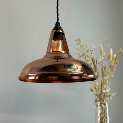 Cawston - Genuine Solid Copper Slotted Lampshade Pendant Ceiling Light - 11 Inch