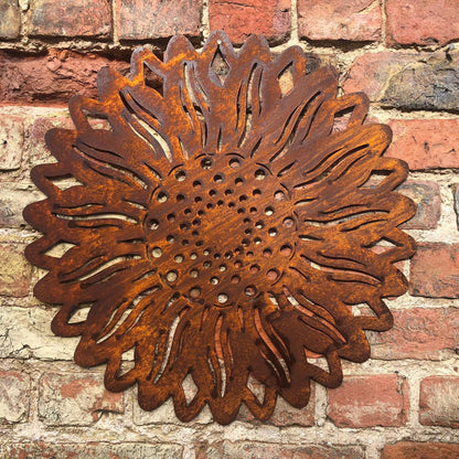 Large Rusty Metal Sunflower Garden Decoration