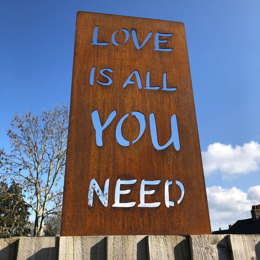 Rusty Metal Love Is All You Need Garden Sign (LAST 2)